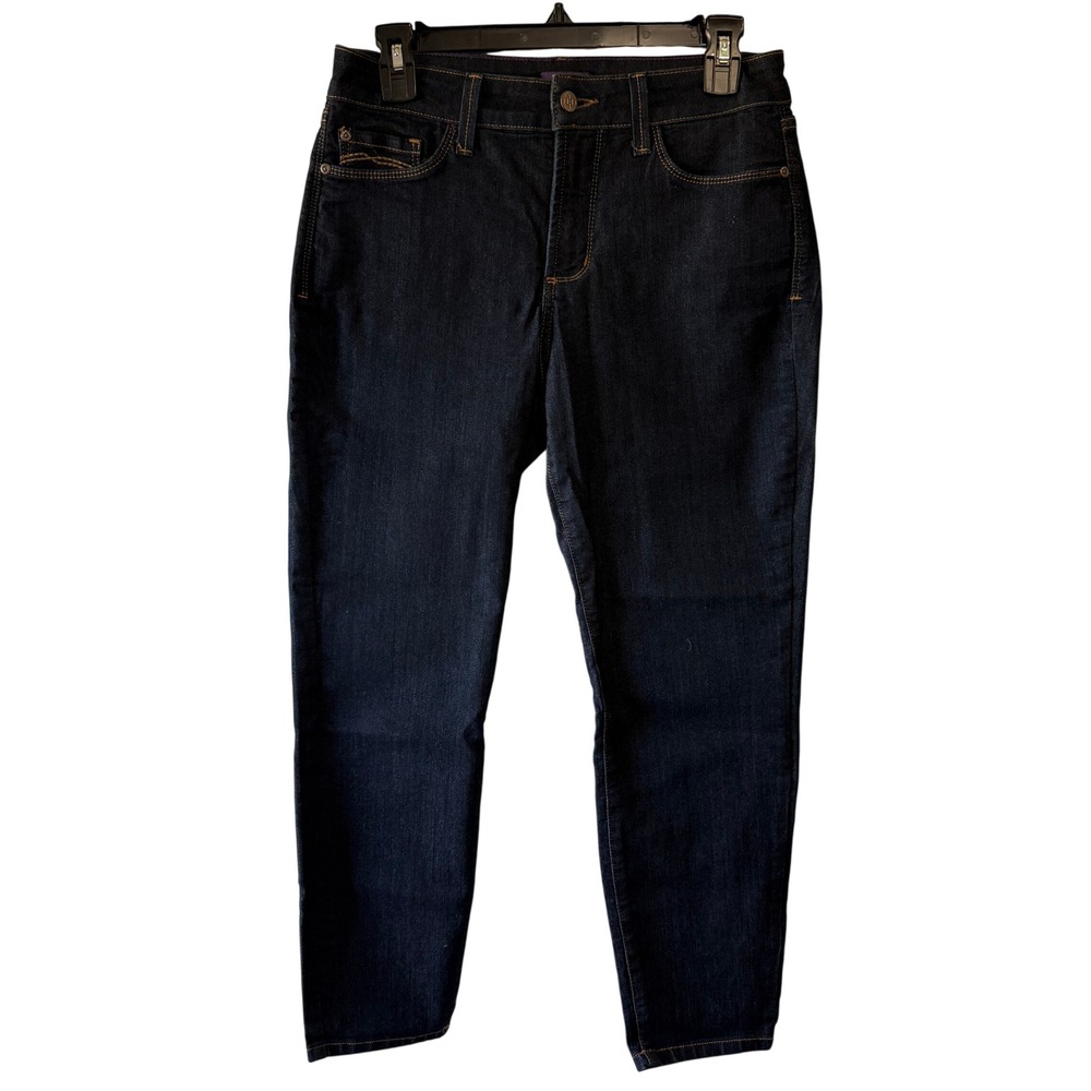 NYDJ Clarissa Ankle Jeans 8P Dark Wash‎ Mid Rise Lift Tuck
